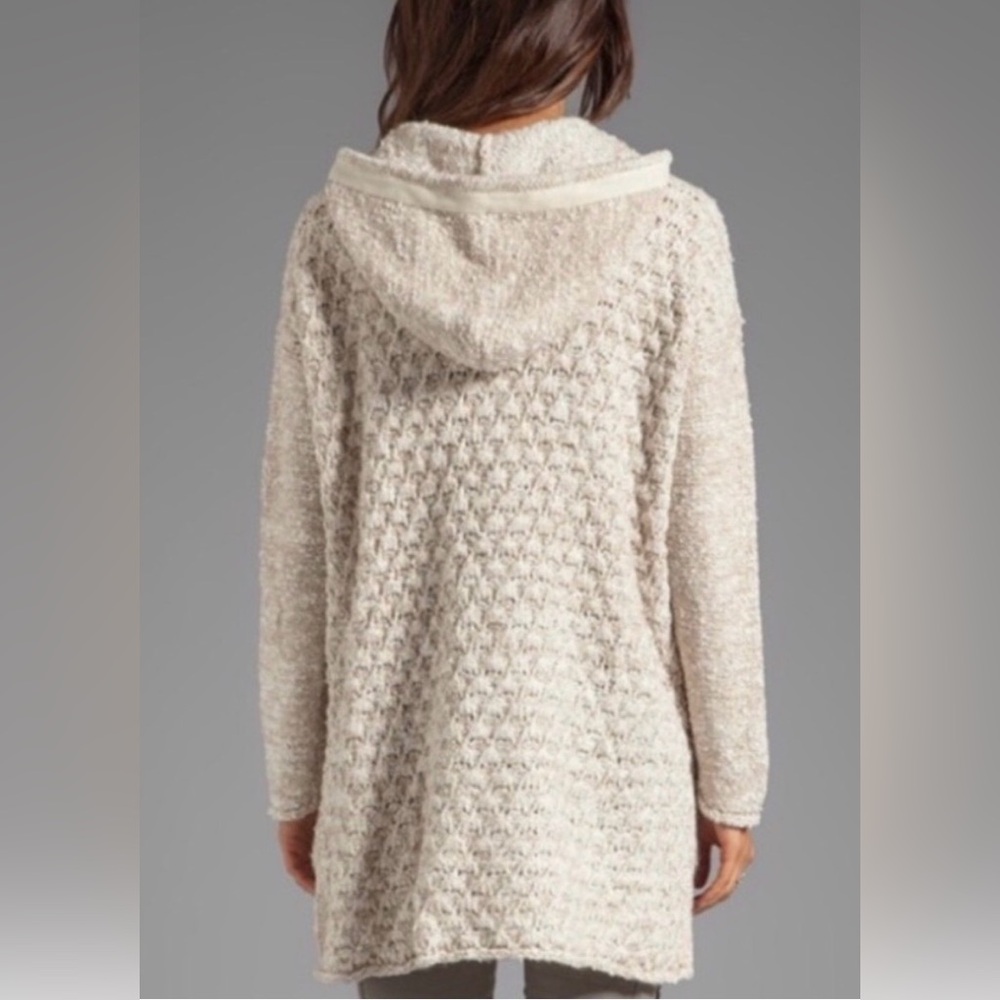Free People | Women’s tan/cream Turn Up The Sun hooded toggle sweater coat Sz XS - Picture 7 of 17